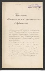 k.k. naturhistorisches Hofmuseum, Intendanzakten 1885-1896 (Hauer), Aktenzahl Z.475/1890, Seite 1